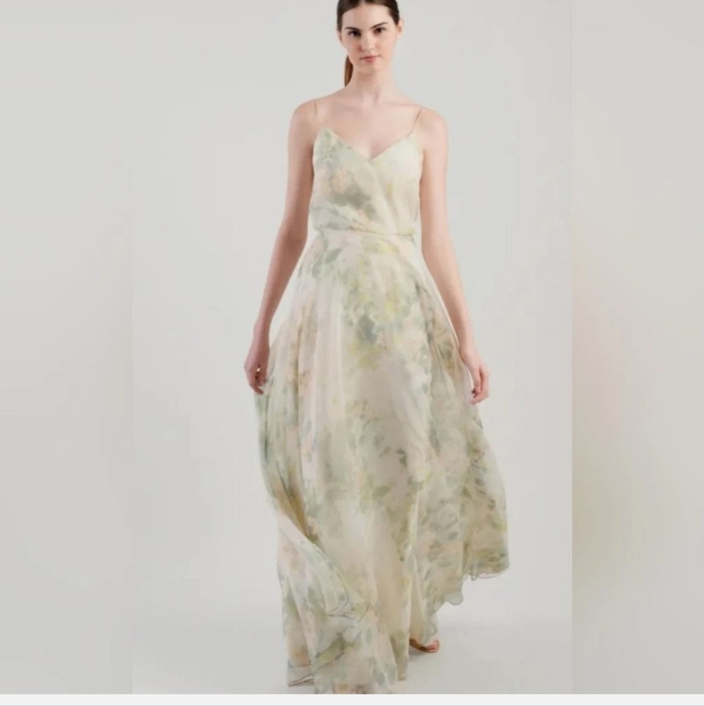 Jenny Yoo Inesse Dress Size 4 Neutral Garden Floral Watercolor Wedding Guest